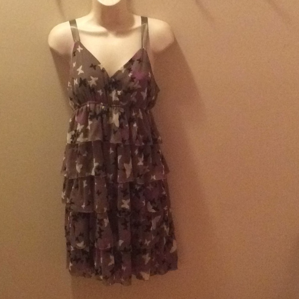OLD NAVY NEW BUTTERFLY RUFFLED DRESS, SMALL, NWOT